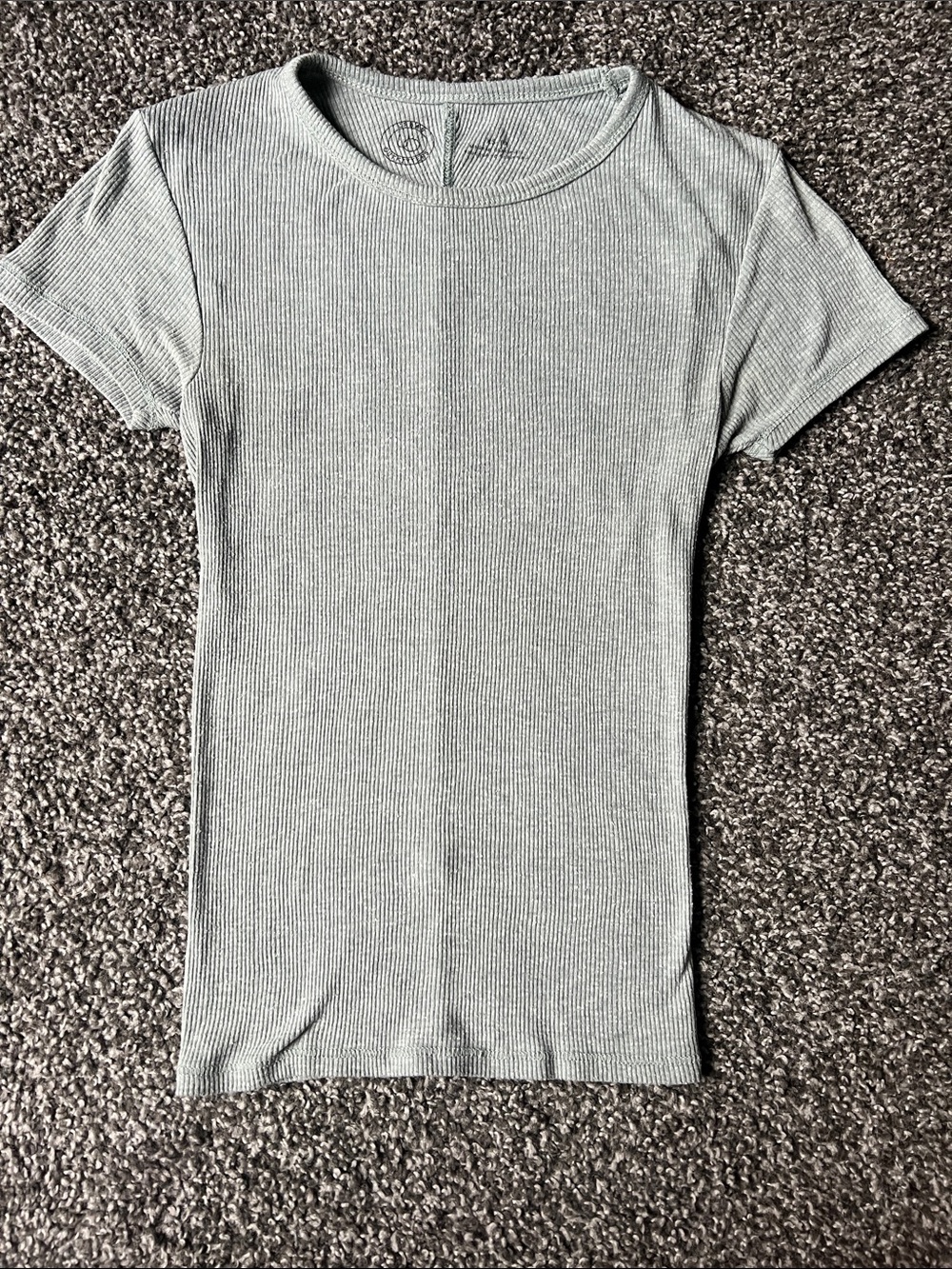 Women's Short Sleeve Ribbed Tee - Light Sage
